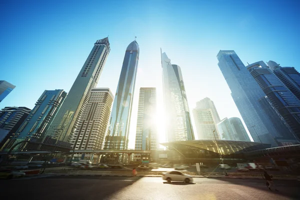 Scheich Zayed Road, vereinte arabische Emirate — Stockfoto