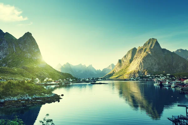 Reine Village, Lofotenské ostrovy, Norsko — Stock fotografie