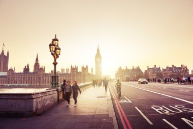 Westminster Köprüsü'nde günbatımı, Londra, İngiltere