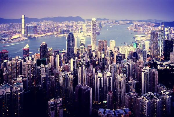 Hongkong från Victoria-toppen — Stockfoto