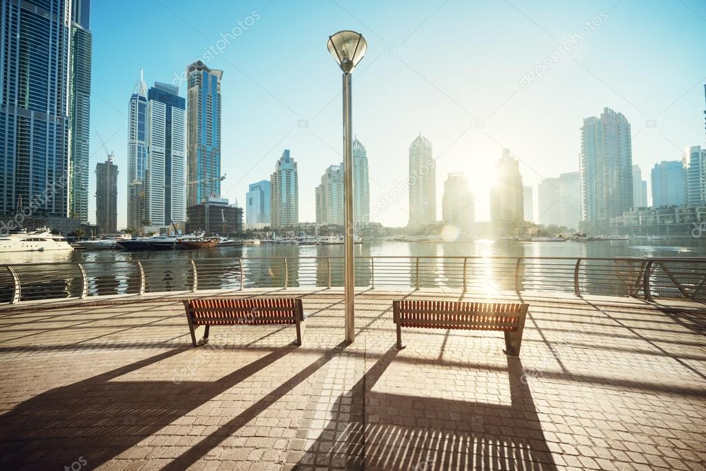 Dubai Marina at morning, United Arab Emirates