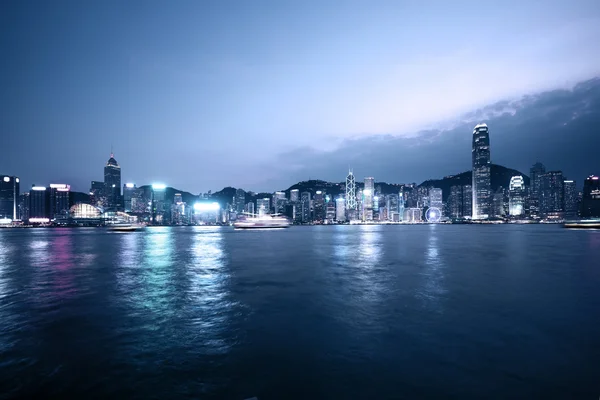 Hong Kong skyline at night — Stock Photo, Image