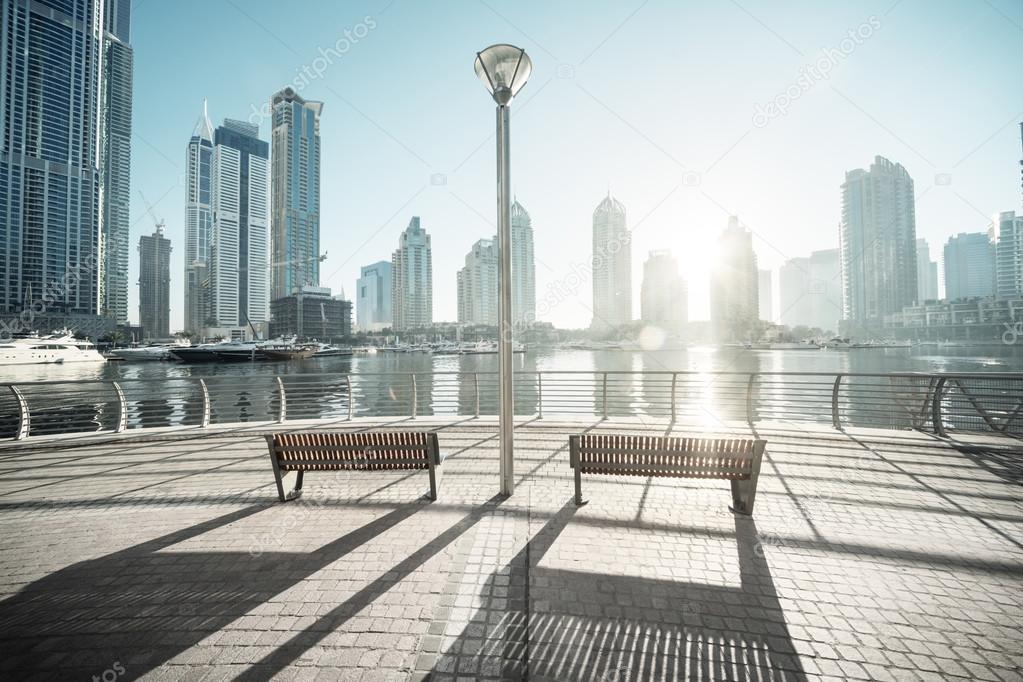 Dubai Marina at morning, United Arab Emirates