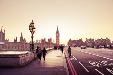 Westminster Köprüsü'nde günbatımı, Londra, İngiltere
