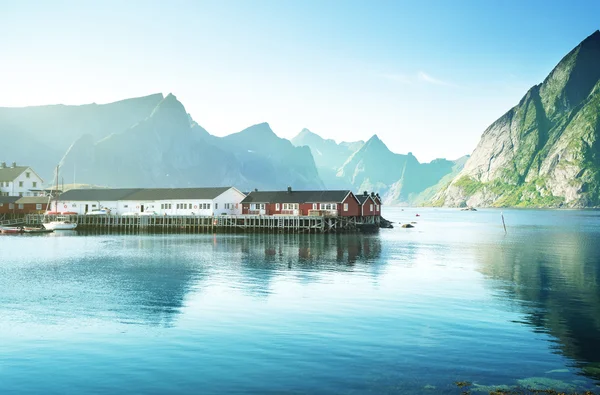 Закат - Рейне, Лофотенские острова, Норвегия — стоковое фото