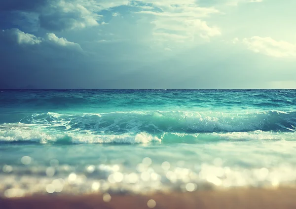 Пляж на закате времени, наклон сдвиг мягкий эффект — стоковое фото