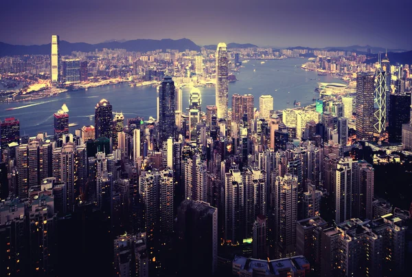 香港由维多利亚山顶开始 — 图库照片