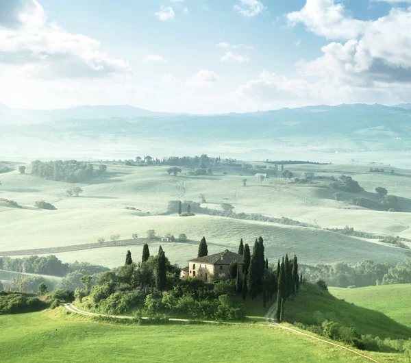 Morgen in der Toskana, Italien — Stockfoto