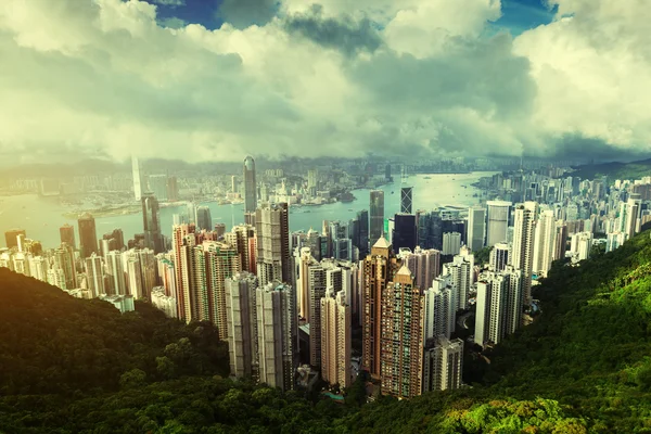 Hong kong z victoria peak — Stock fotografie