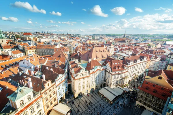 市庁舎塔、プラハの旧市街広場からの眺め — ストック写真