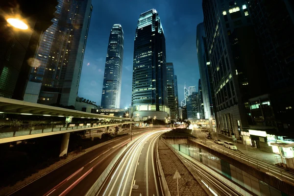 Hong kong sunset anda trafik — Stok fotoğraf