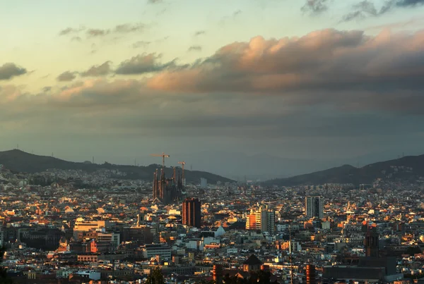 Barcelona em horário de pôr do sol, Espanha — Fotografia de Stock