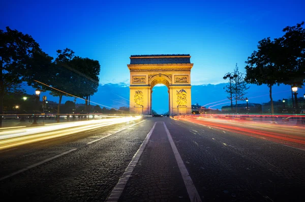 Arco de Triunfo por la noche, París, Francia — Foto de Stock