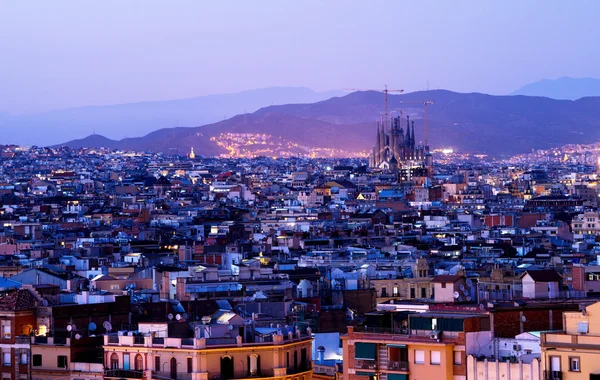 Barcelona em horário de pôr do sol, Espanha — Fotografia de Stock