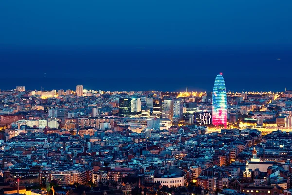 Skyline van Barcelona, Spanje — Stockfoto