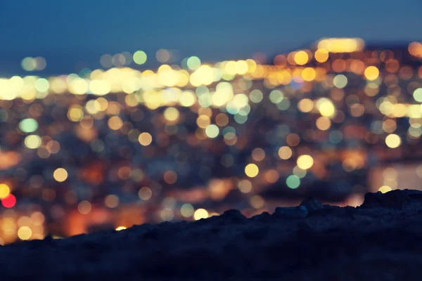 Bokeh da noite Barcelona, Espanha — Fotografia de Stock