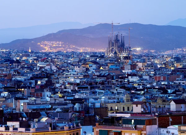 Barcelona em horário de pôr do sol, Espanha — Fotografia de Stock