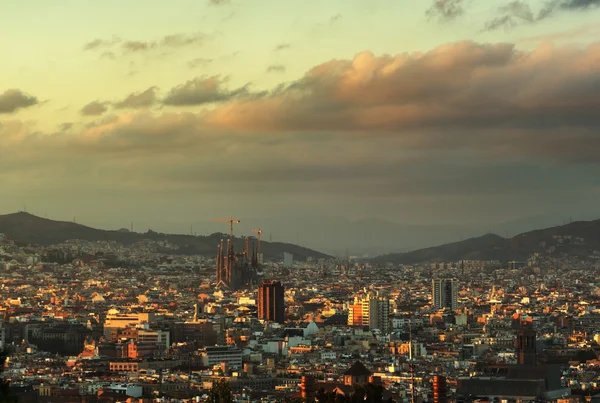 Barcelona em horário de pôr do sol, Espanha — Fotografia de Stock