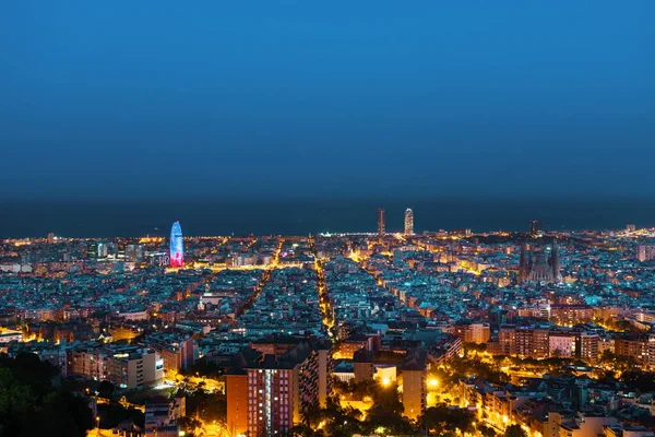 Barcelona Skyline Sunset Spain — Stock Photo, Image