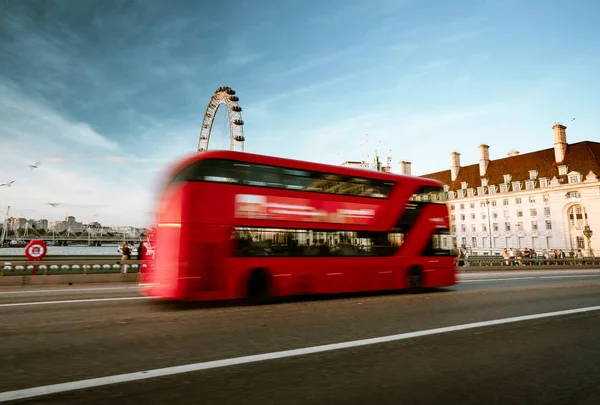 Autobus Due Piani Westminster Bridge Londra Regno Unito — Foto Stock