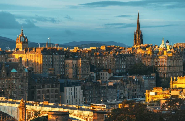 Edinburgh City Skyline Calton Hill Regno Unito — Foto Stock