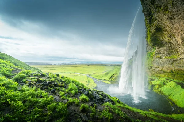 Seljalandfoss Waterfall Summer Time Iceland — Stock Photo, Image