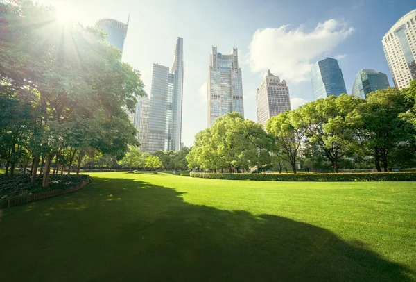 Zielona Przestrzeń Lujiazui Central Szanghaj Chiny — Zdjęcie stockowe