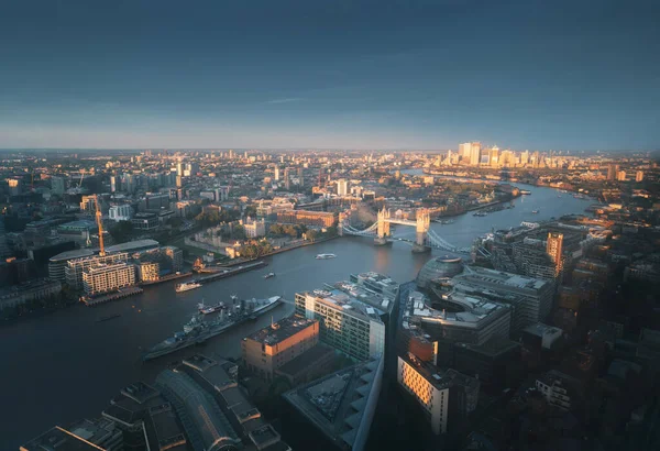 Londres Vista Aérea Com Tower Bridge Reino Unido — Fotografia de Stock