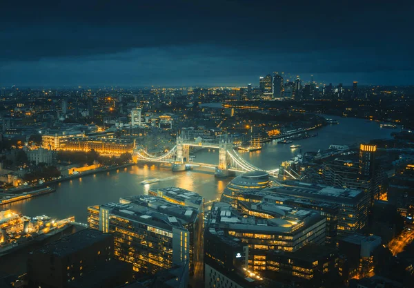 London Aerial View Tower Bridge Stock Image