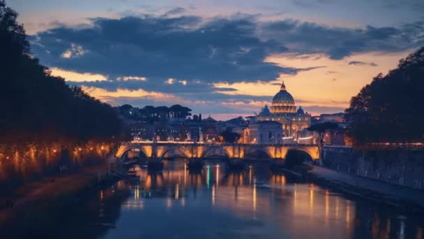 Iperdecadenza Della Basilica San Pietro Ponte Sant Angelo Vaticano Roma — Video Stock