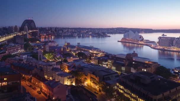 Letecký Pohled Sydney Přístavním Mostem Austrálie — Stock video