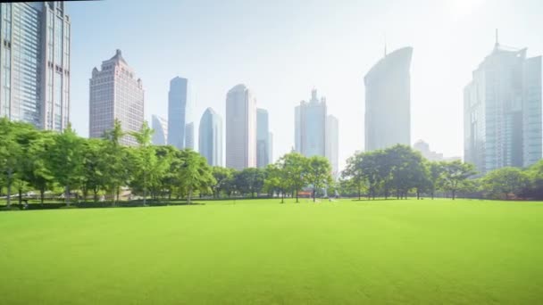 Hyper Lapse Park Lujiazui Financial Centre Shanghai China — стокове відео