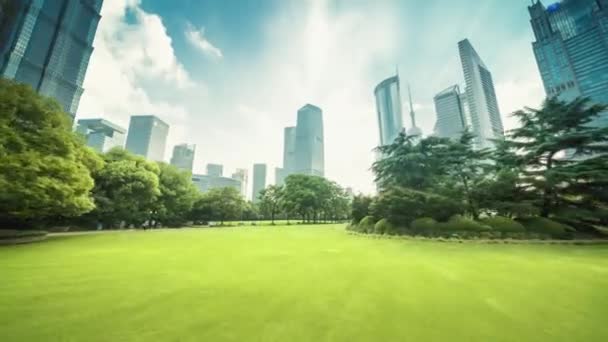 Υπερ Lapse Πάρκο Στο Οικονομικό Κέντρο Lujiazui Σαγκάη Κίνα — Αρχείο Βίντεο