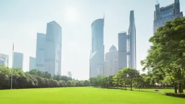 Hyper Lapse Park Lujiazui Financial Center Shanghai China — Stock Video
