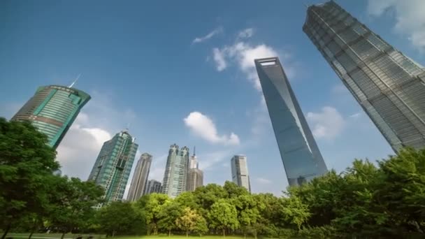 Гіпер Лапсе Парк Фінансовому Центрі Лудзядзуї Шанхай Китай — стокове відео