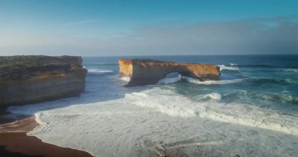 London Bridge Arch Great Ocean Road Mentén Victoria Ausztrália — Stock videók