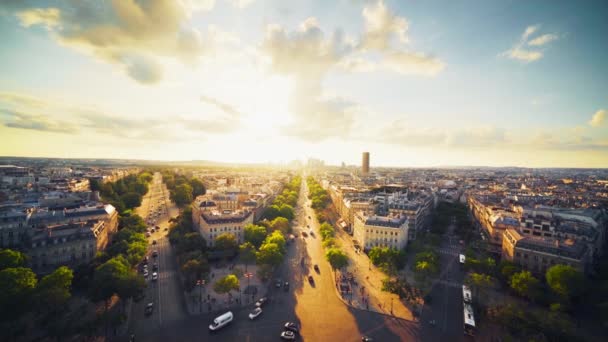 Paris View Triumphal Arch France — Stock Video