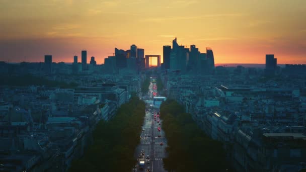 Vista Paris Arco Triunfo França — Vídeo de Stock