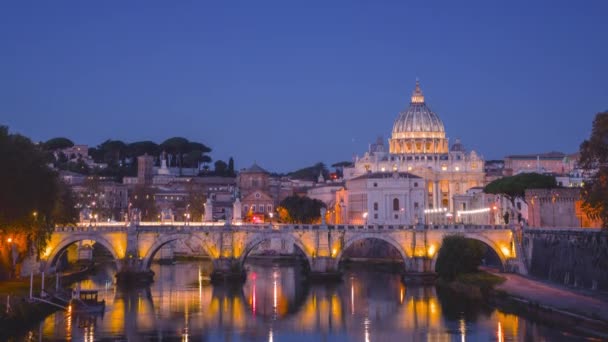 Time Lapse Della Basilica San Pietro Ponte Sant Angelo Vaticano — Video Stock