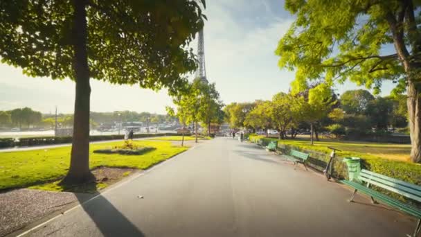 Mattina Presto Alla Torre Eiffel Parigi Francia — Video Stock