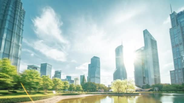 Parque Lujiazui Centro Financiero Shanghai China — Vídeo de stock