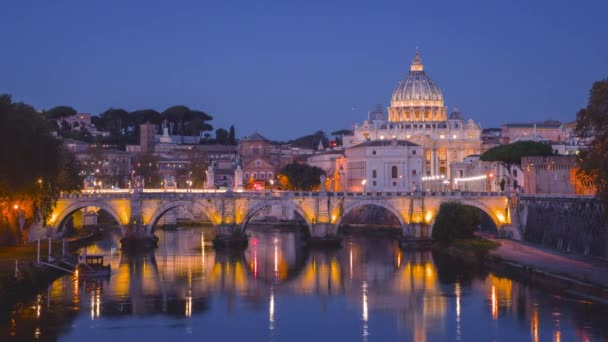 Time Lapse Peter Basilica Sant Angelo Bridge Vatican Rome Italie — Video