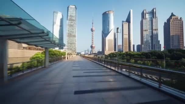 Hyper Lapse Pudong Financieel District Shanghai China — Stockvideo