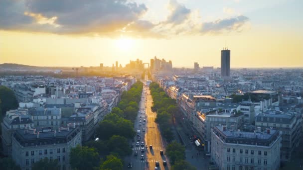 Blick Auf Paris Vom Triumphbogen Frankreich — Stockvideo