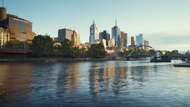 Sunrise Yarra River Melbourne Victoria Austrália — Vídeo de Stock