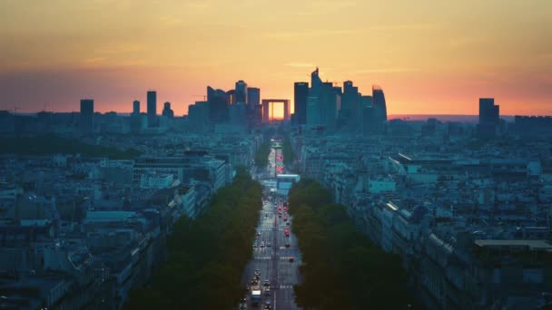 Vista Paris Arco Triunfo França — Vídeo de Stock