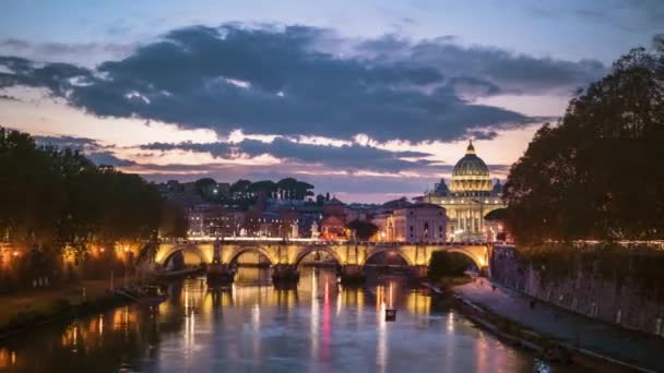Гиперпровал Святого Петра Мост Сан Анджело Ватикан Рим Италия — стоковое видео