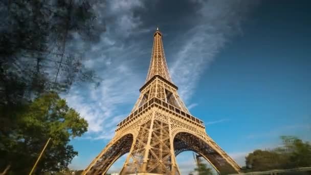Hyper Lapse Eiffeltornet Paris Frankrike — Stockvideo
