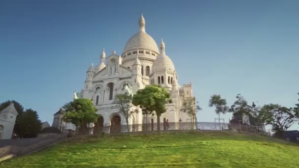 Hiperlapsja Bazylika Sacre Coeur Montmartre Paryż — Wideo stockowe