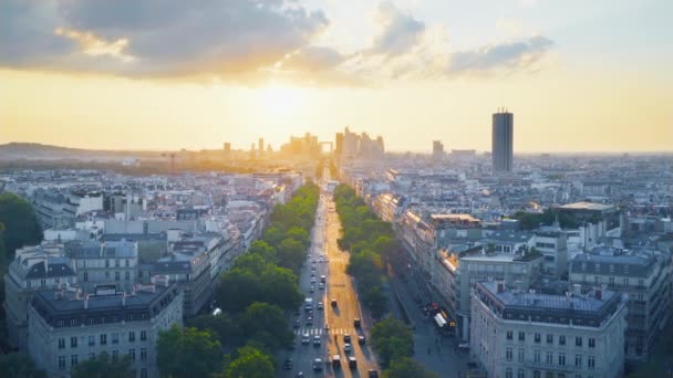 Vista Paris Arco Triunfo França — Vídeo de Stock